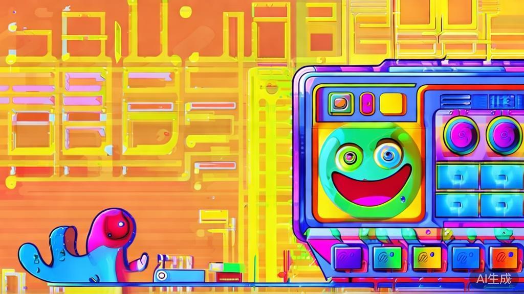 "Flat vector illustration of a beginner using AI animation software, playful design"