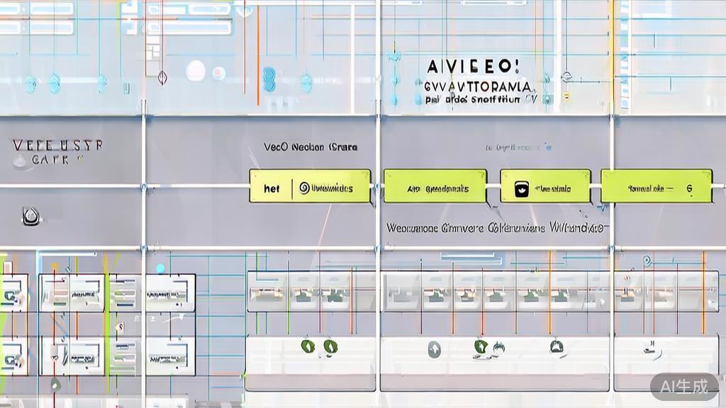 "Flat vector illustration of a comparison chart for AI video generation software, clean and professional design"