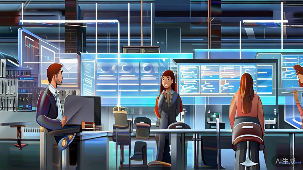 High-quality business illustration of premium AI video generation tools, featuring collaboration among team members