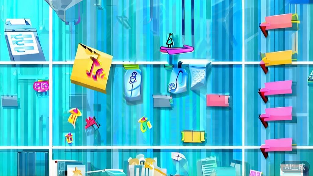 Flat vector illustration of brainstorming for creativity in animation, dashboard style, soft blue gradient