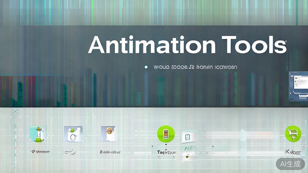 "High-quality business illustration regarding animation tools overview, minimal flat design"
