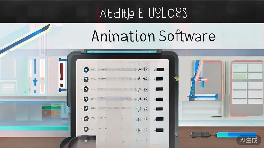 High-quality business illustration regarding animation software selection process, minimal flat design