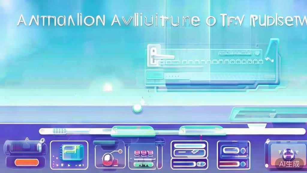 Flat vector illustration of future trends in animation production, dashboard style, soft blue gradient