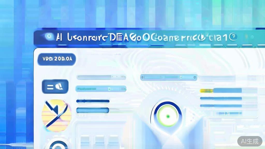 Flat vector illustration of AI video generation tool, dashboard style, soft blue gradient