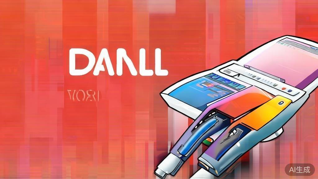 High-quality business illustration regarding DALL-E tool, minimal flat design