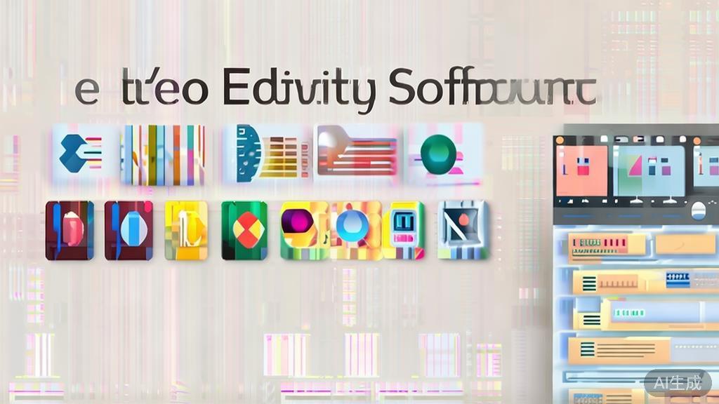 High-quality business illustration regarding choosing video editing software, minimal flat design