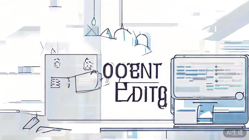 "High-quality business illustration regarding content editing, minimal flat design"