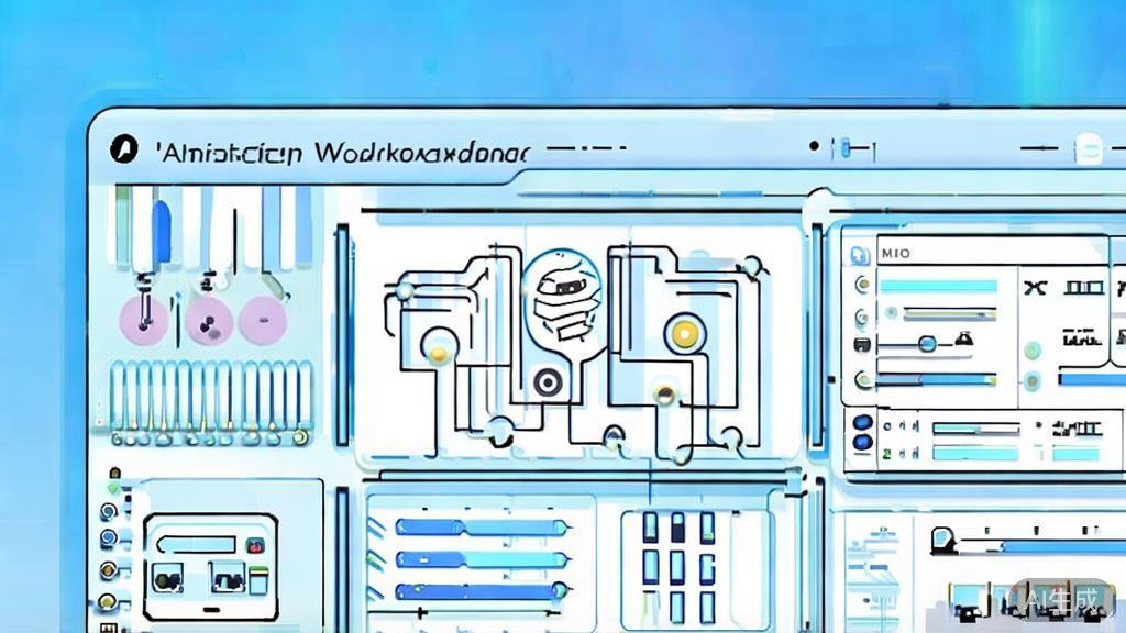 Flat vector illustration of AI animation workflow, dashboard style, soft blue gradient
