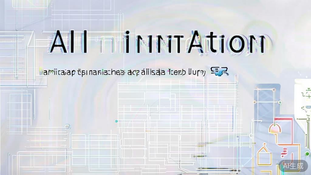 High-quality business illustration regarding applications of AI animation, minimal flat design