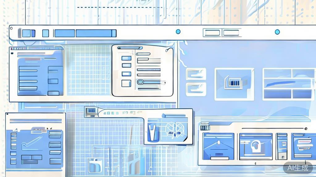 "High-quality business illustration regarding animation software features, minimal flat design"