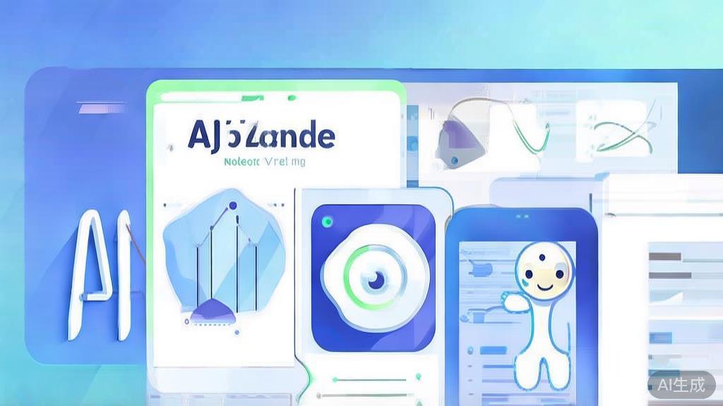 Flat vector illustration of AI in short video marketing, dashboard style, soft blue gradient