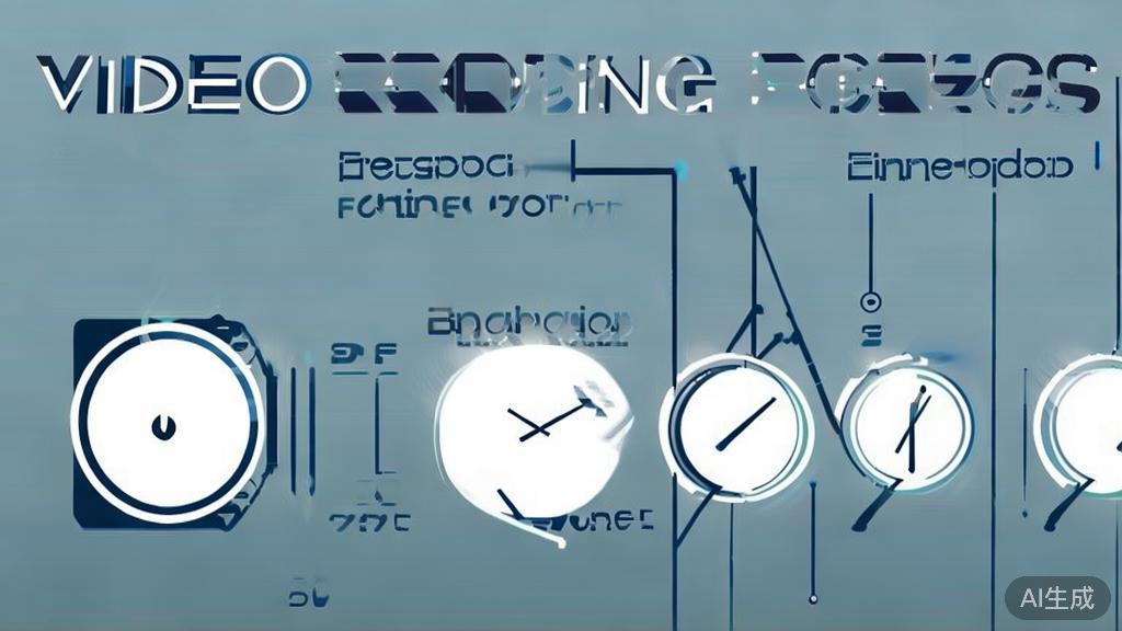 Illustration of video rendering process, depicting time management, minimalist design