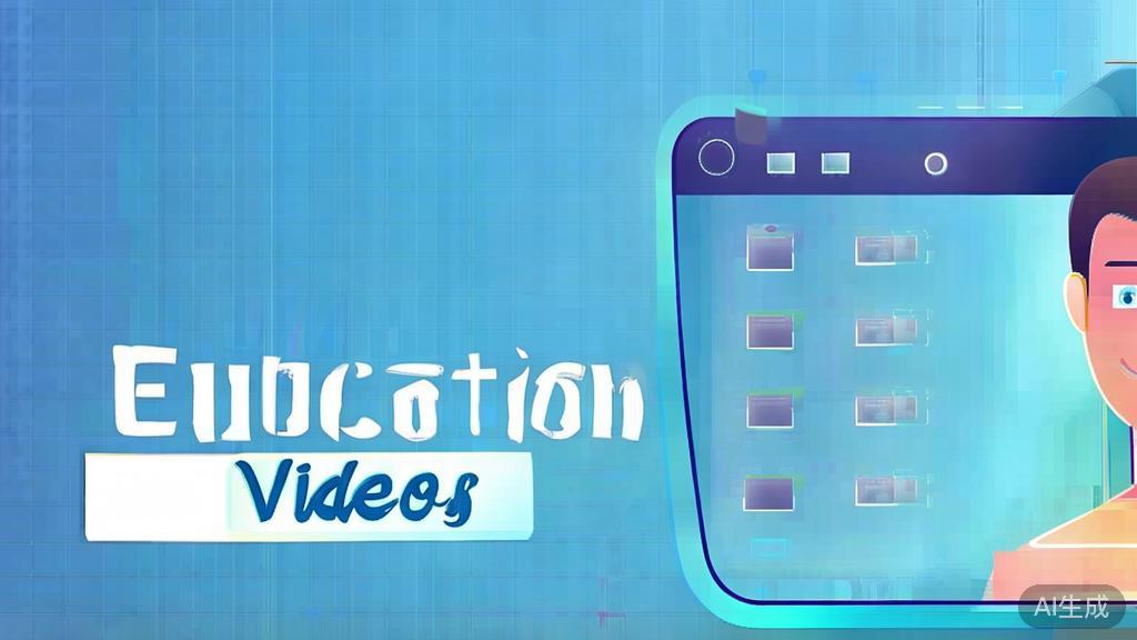 Flat vector illustration of digital human in educational video, dashboard style, soft blue gradient