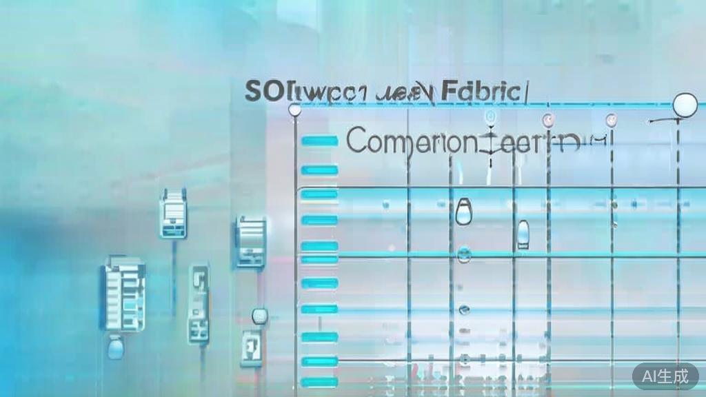 "Flat vector illustration of software comparison chart, minimal design, soft blue gradient"