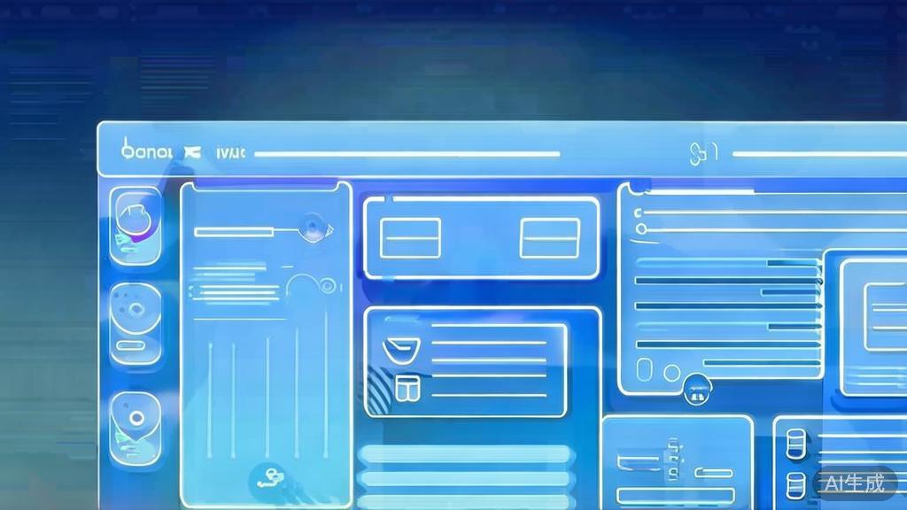 Flat vector illustration of video script development, dashboard style, soft blue gradient