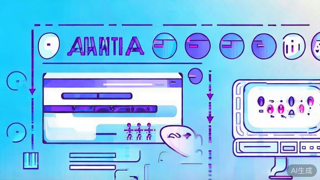 Flat vector illustration of animation testing and feedback process, dashboard style, soft blue gradient