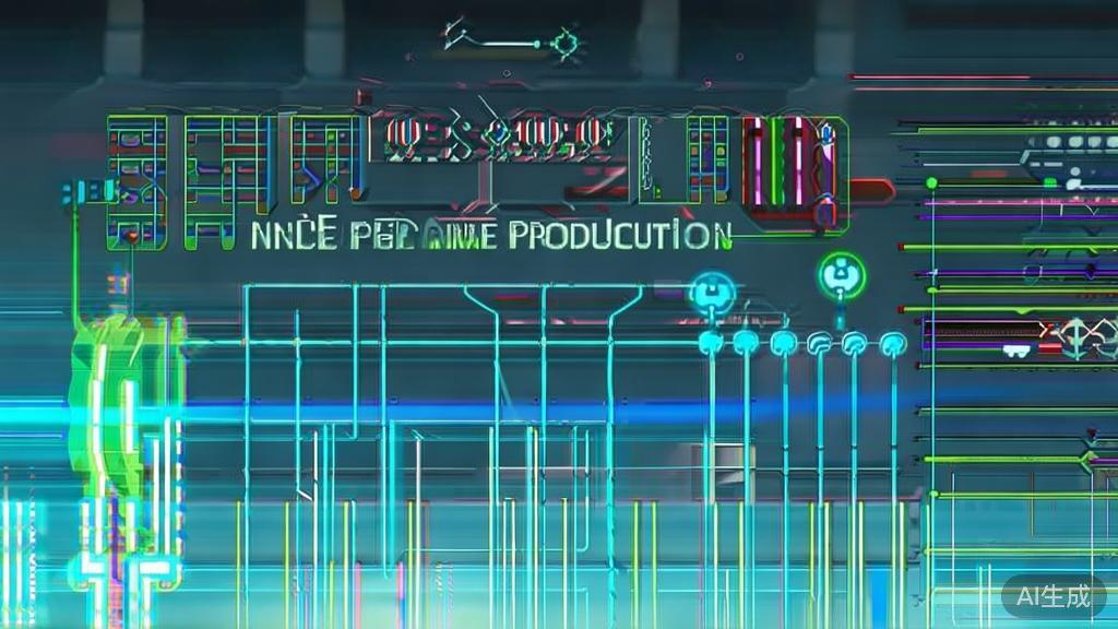 "High-quality business illustration regarding AI in anime production, minimal flat design"