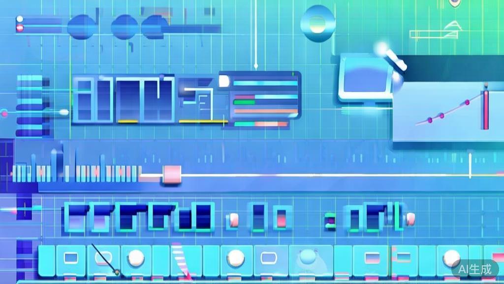 "Flat vector illustration of engaging content presentation in video editing, dashboard style, soft blue gradient"