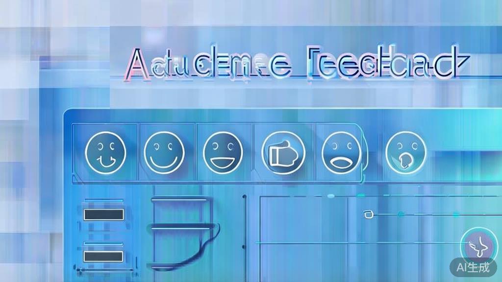 "Flat vector illustration of audience feedback collection, dashboard style, soft blue gradient"