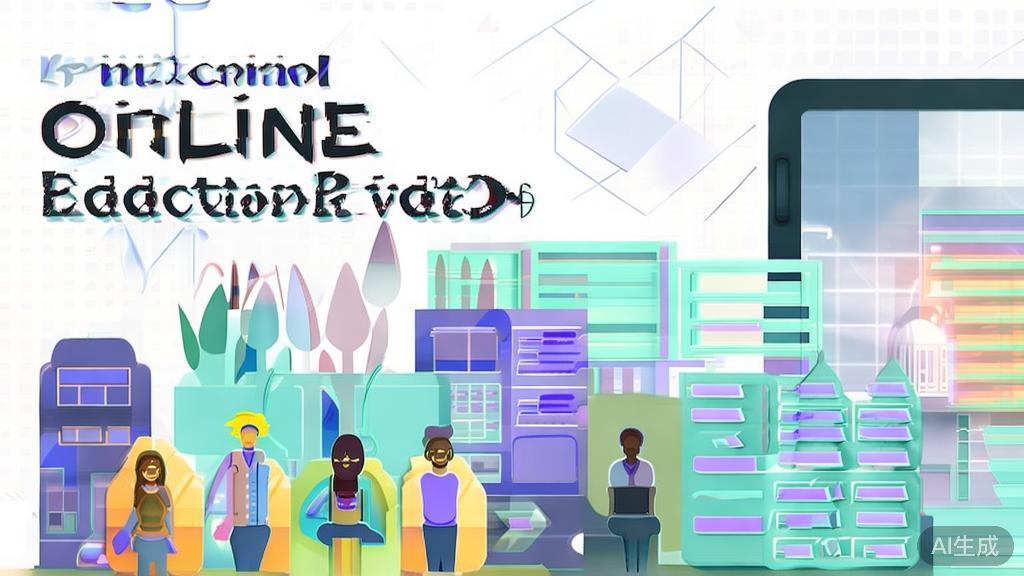 High-quality illustration of online education promotional video, minimal flat design