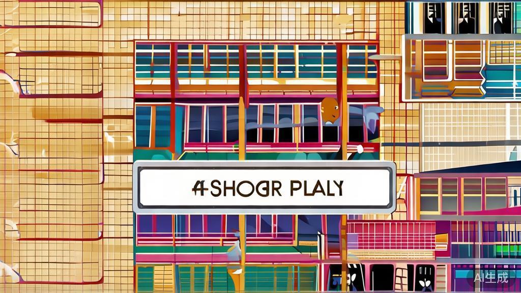 High-quality illustration of short play creation, focusing on efficiency with AI tools, minimal flat design