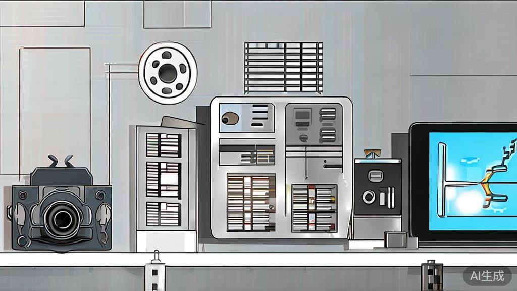 High-quality business illustration regarding the comparison of traditional microfilm production and smart short drama tools, minimal flat design