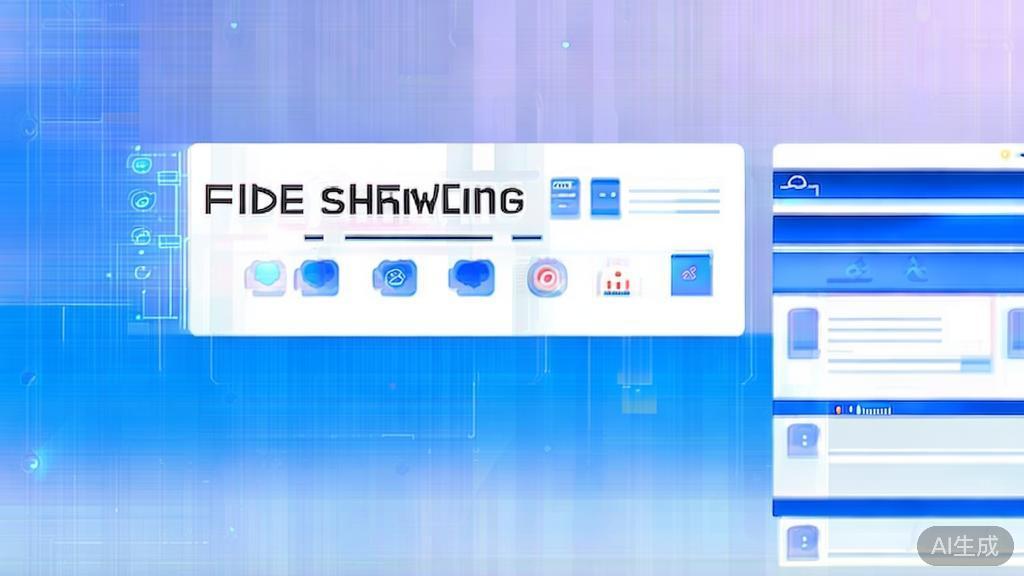 Flat vector illustration of file sharing concepts, dashboard style, soft blue gradient