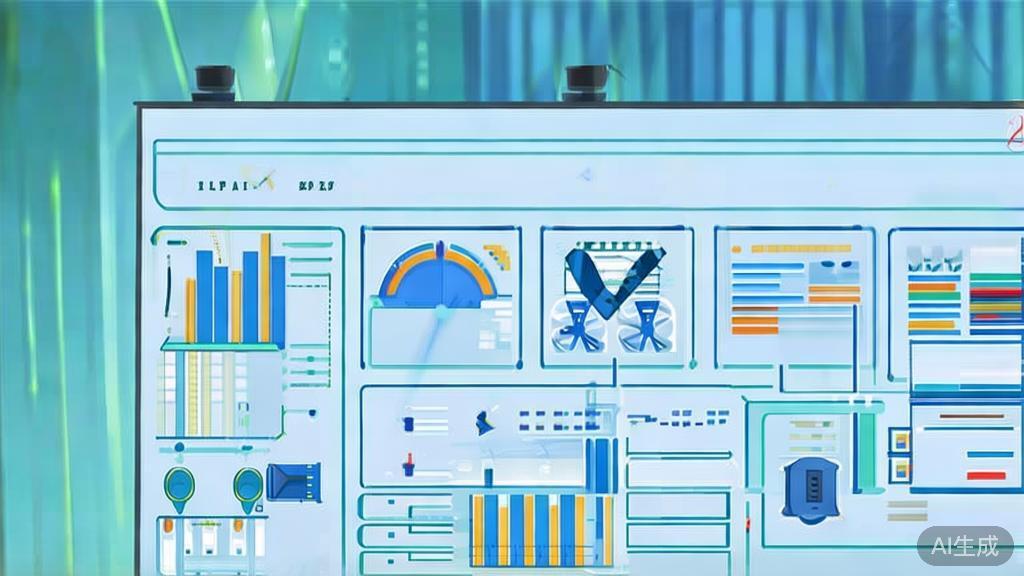 "Flat vector illustration of data analysis in filmmaking, dashboard style, soft blue gradient"