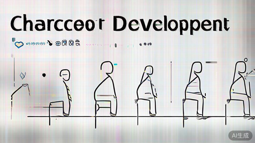 High-quality business illustration regarding character development, minimal flat design