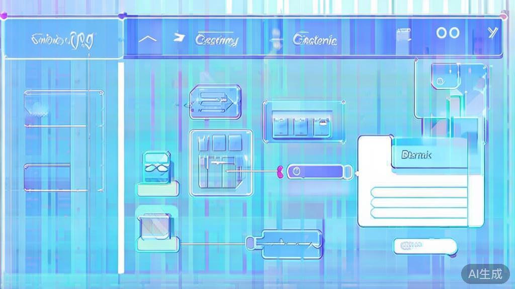 Flat vector illustration of a user-friendly short drama creation tool interface, dashboard style, soft blue gradient