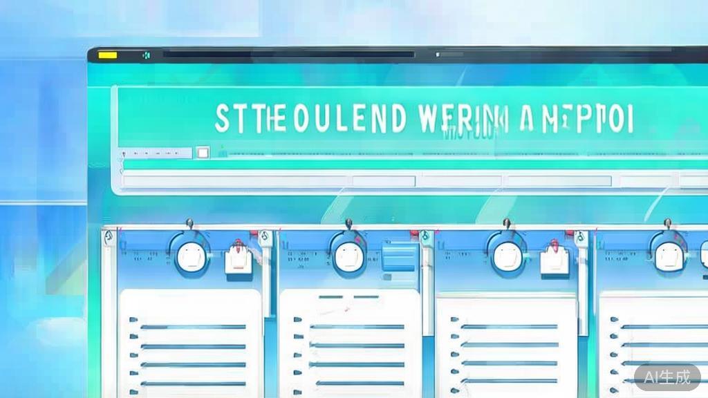 Flat vector illustration of structured writing method, dashboard style, soft blue gradient