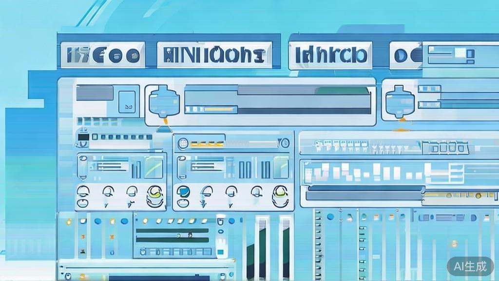 Flat vector illustration of 微短剧技术创新, dashboard style, soft blue gradient