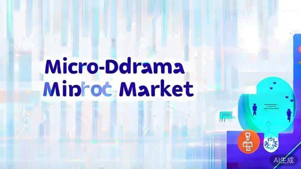 High-quality business illustration regarding 微短剧市场前景, minimal flat design