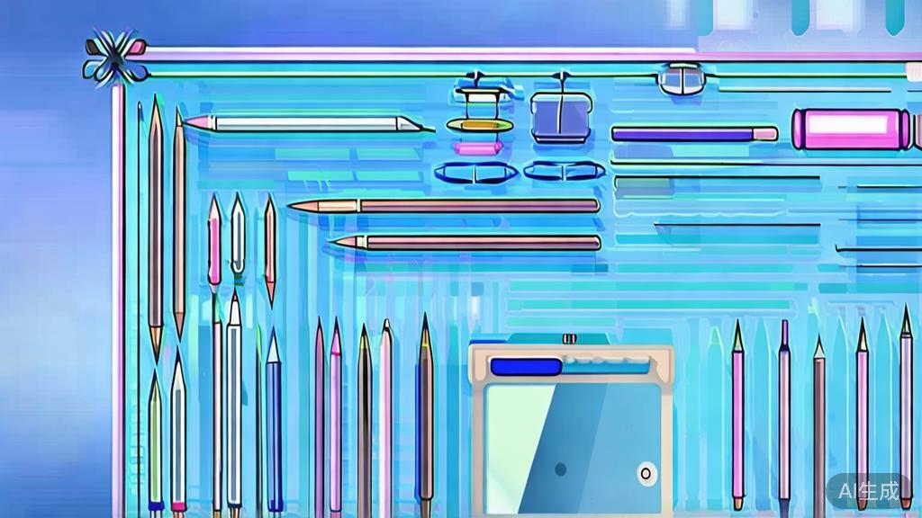 Flat vector illustration of storyboarding tools, dashboard style, soft blue gradient