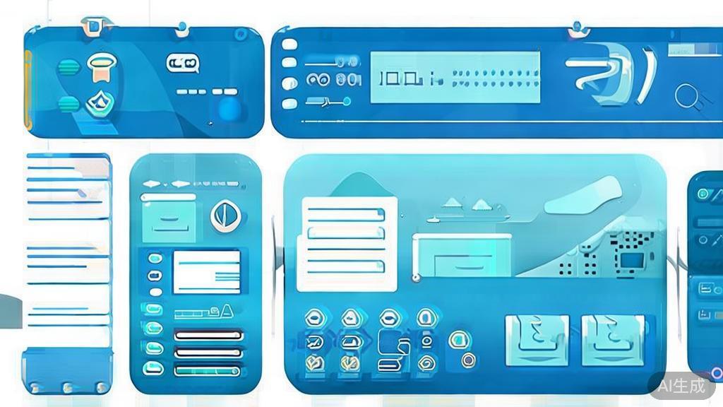 "Flat vector illustration of engaging storytelling, dashboard style, soft blue gradient"