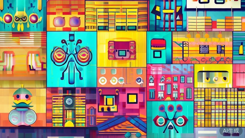 High-quality illustration showing diverse animation themes, minimal flat design