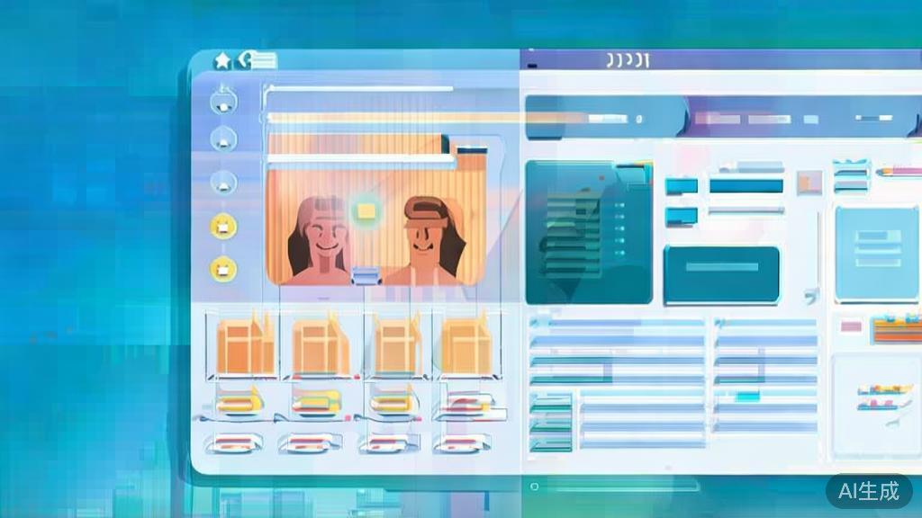 Flat vector illustration of casting process for short drama, dashboard style, soft blue gradient