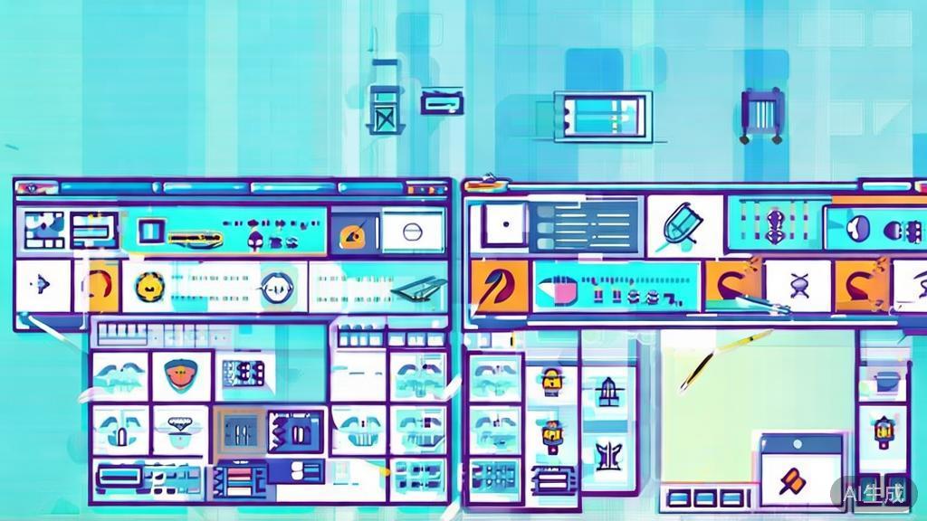 Flat vector illustration of collaborative work in animation, dashboard style, soft blue gradient