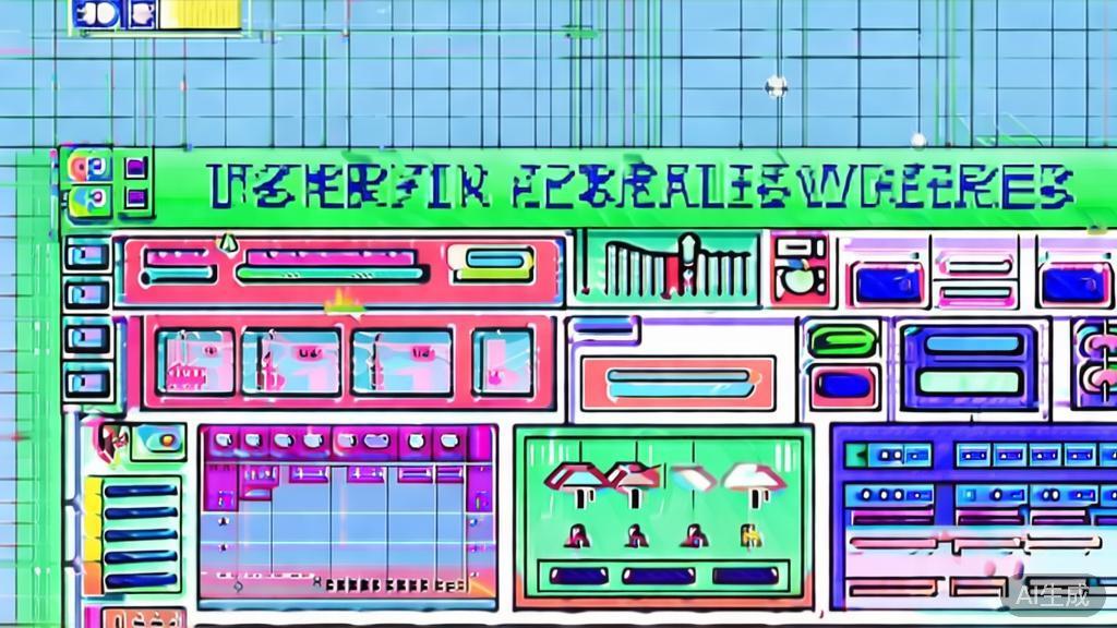 "Flat vector illustration of utilizing features in anime production software, minimal flat design"
