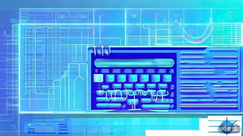 Flat vector illustration of script writing using AI, dashboard style, soft blue gradient