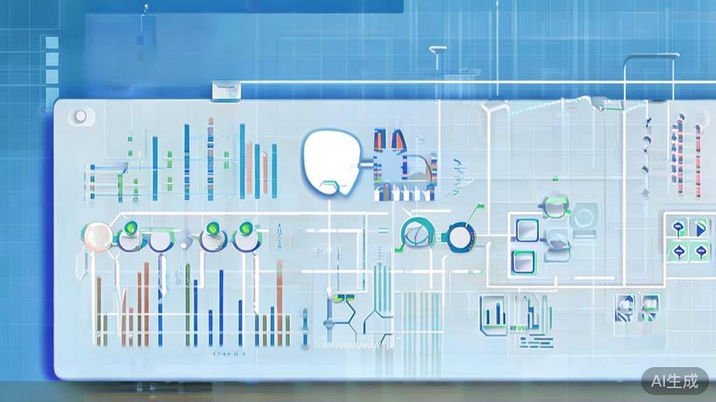 Flat vector illustration of data analysis concept, dashboard style, soft blue gradient