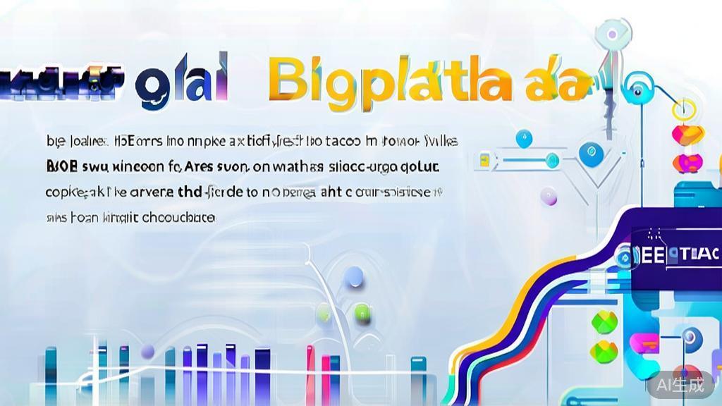 High-quality business illustration regarding AI and big data integration, minimal flat design