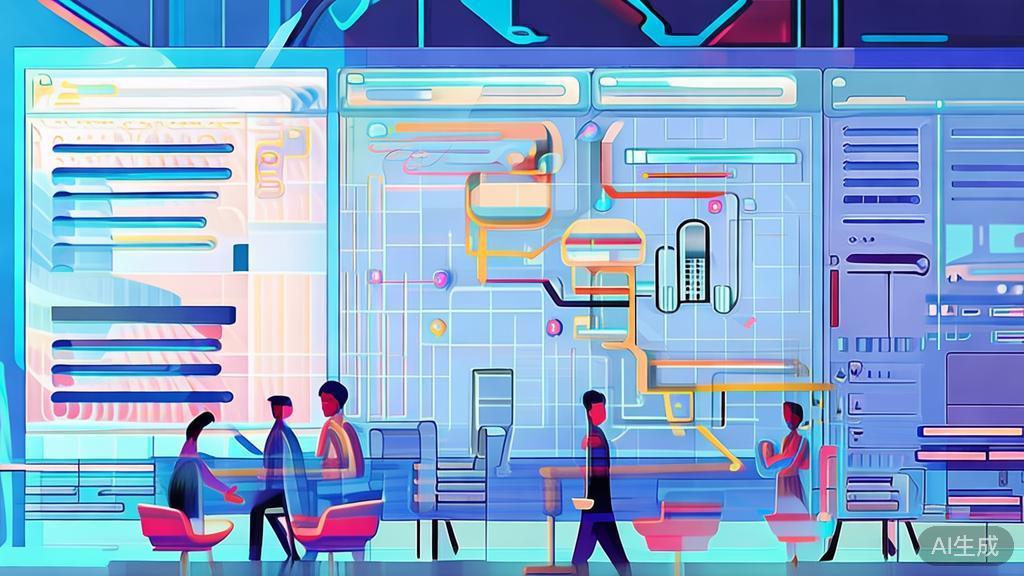 "High-quality business illustration depicting future of AI in project management, minimal flat design"