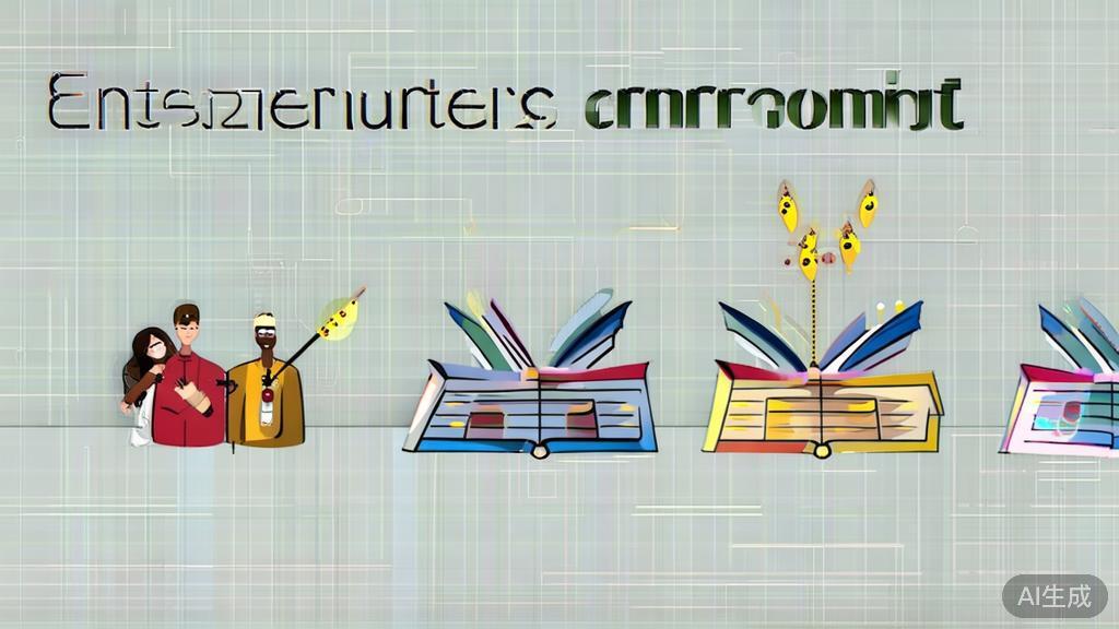 "High-quality business illustration regarding continuous learning and adaptability in entrepreneurship, minimal flat design"