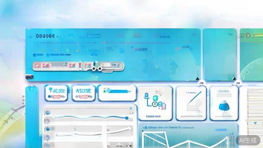 Flat vector illustration of education technology entrepreneurship, dashboard style, soft blue gradient