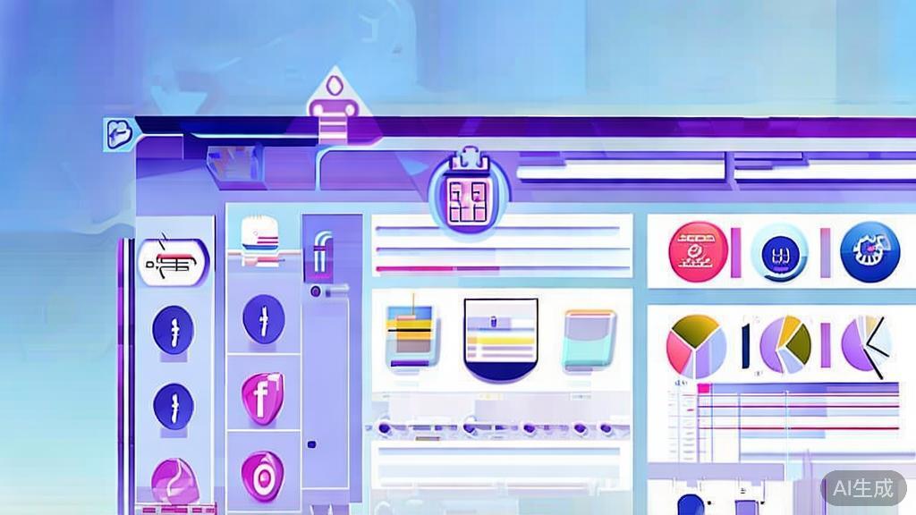 Flat vector illustration of social media promotion strategies, dashboard style, soft blue gradient