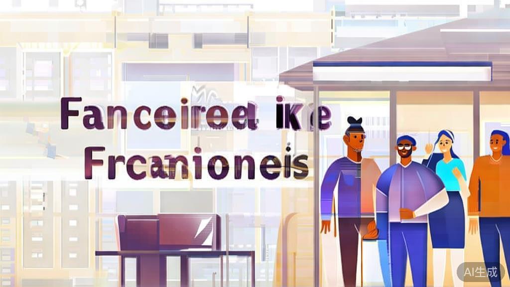 High-quality business illustration regarding customer experience in franchise business, minimal flat design