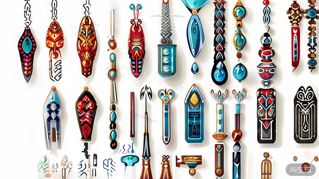 High-quality business illustration regarding handmade jewelry, featuring unique designs and vibrant colors, minimal flat design