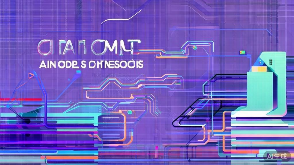 "Flat vector illustration of future trends in AI franchises, depicting growth opportunities and challenges, minimalist flat design"