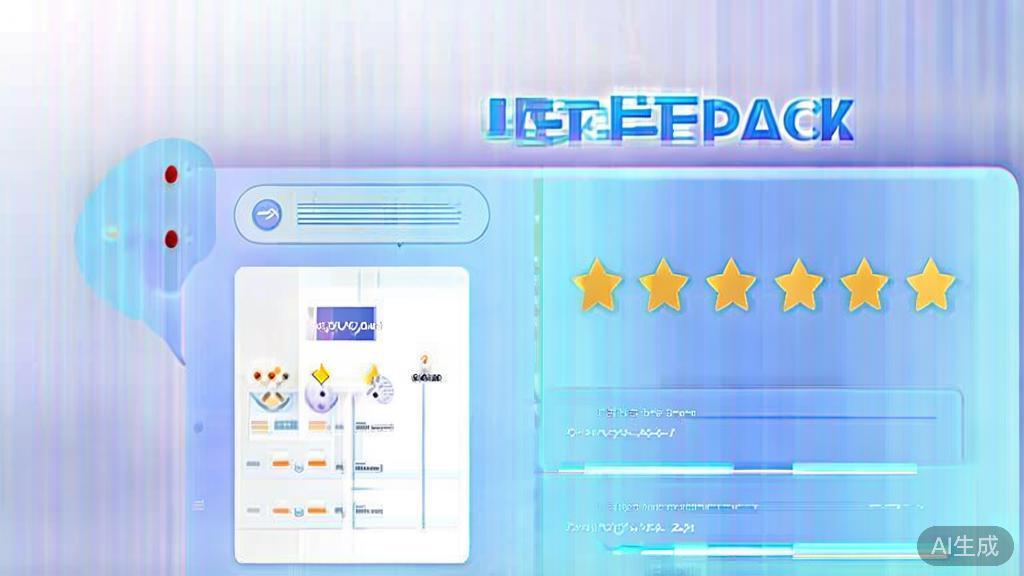 Flat vector illustration of user feedback on ChatGPT2.0, dashboard style, soft blue gradient